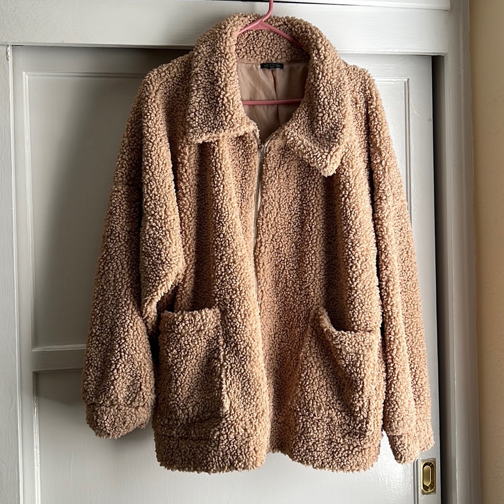 Big brown fuzzy zip up